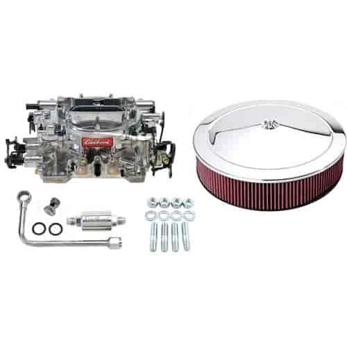 Thunder Series AVS 500 CFM Manual Choke Carburetor Kit with Chrome Accessories