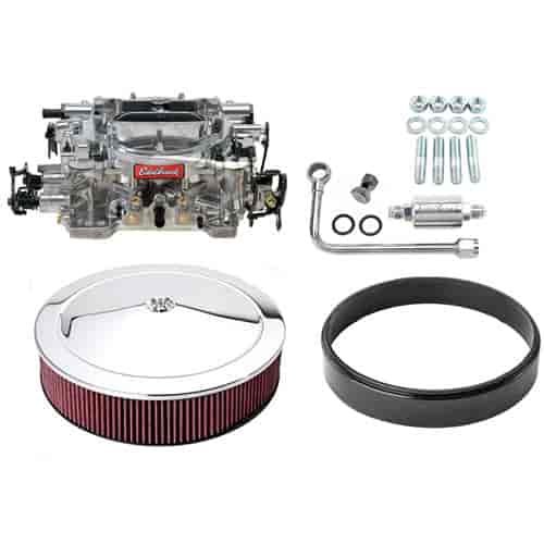 Thunder Series AVS 650 CFM Manual Choke Carburetor Kit with Chrome Accessories