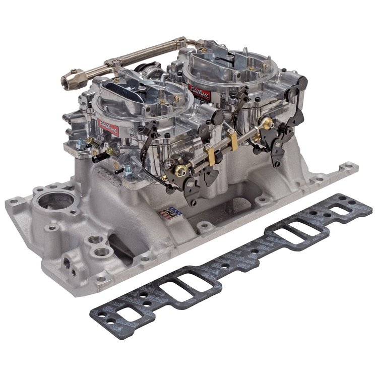 RPM Dual-Quad Manifold and Carburetor Kit for Small Block Chevy with Vortec/E-Tec Cylinder Heads