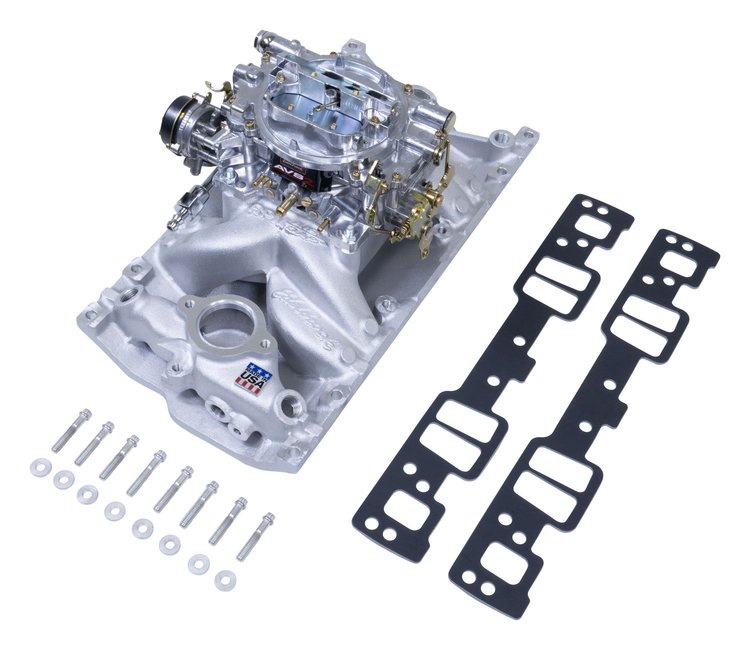 Single-Quad RPM AIr-Gap Manifold and Carburetor Kit for Small Block Chevy with Vortec or E-Tec Cylinder Heads