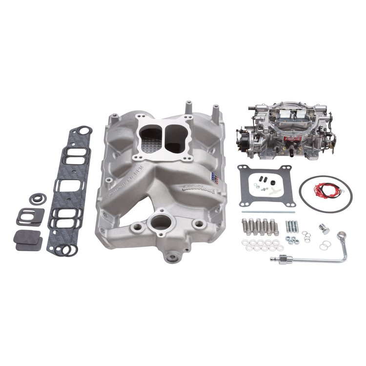 Single-Quad Performer RPM Manifold and Carburetor Kit for Pontiac 1965-1979 389-455