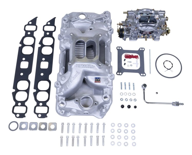 Single-Quad RPM Air-Gap Manifold and Carburetor Kit for Oval Port Big Block Chevy