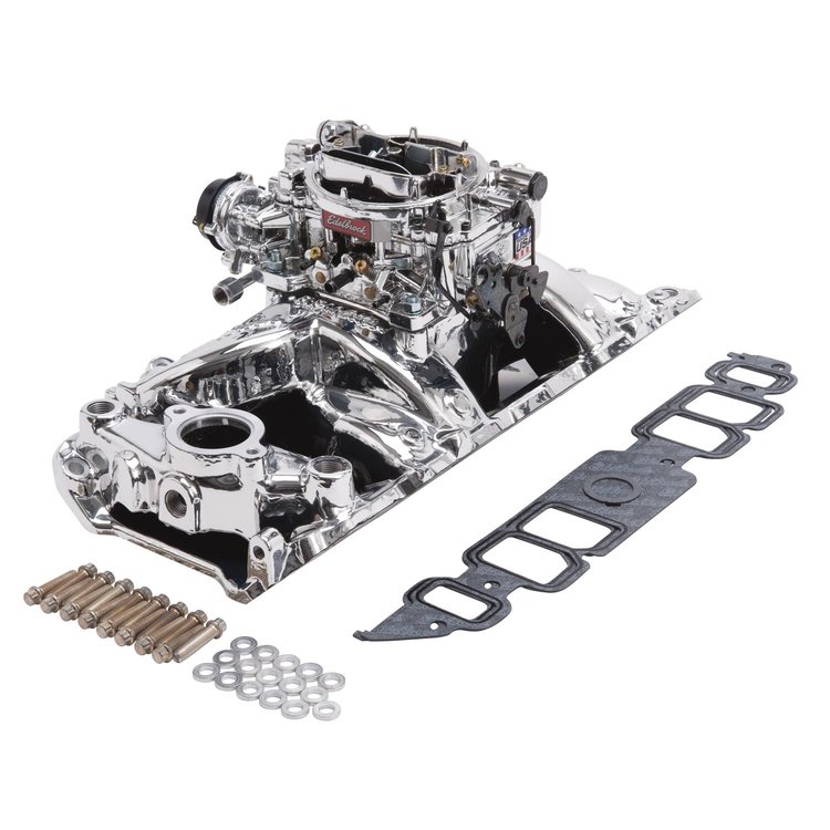 Single-Quad RPM Manifold and Carburetor Kit for Rectangle Port Big Block Chevy with Endurashine Finish