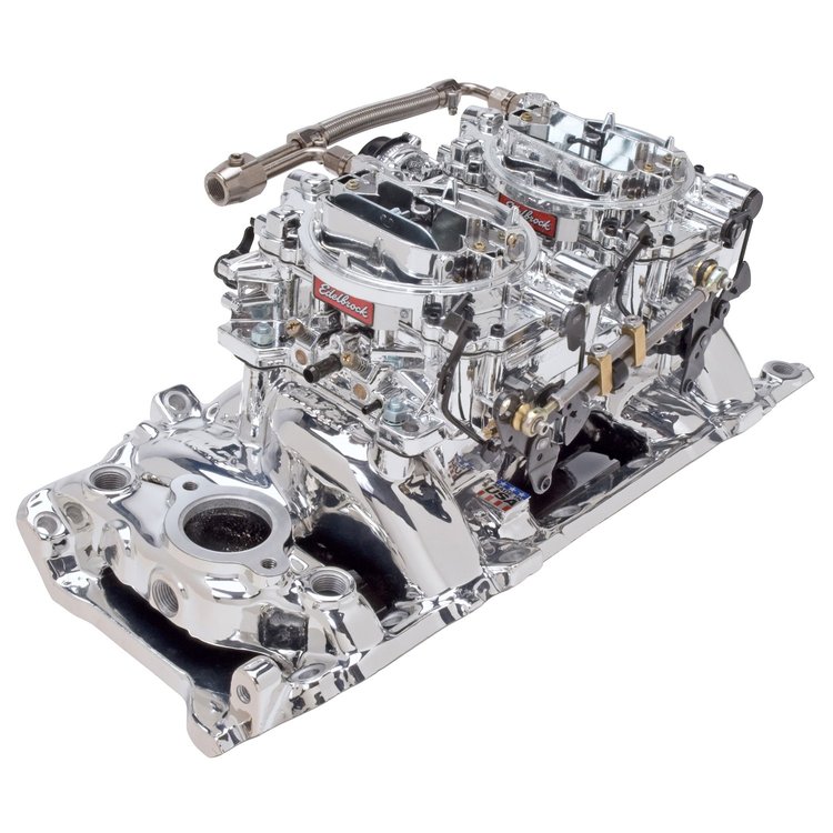 RPM Dual-Quad Manifold and Carburetor Kit for Big Block Chevy Oval Port with Endurashine Finish