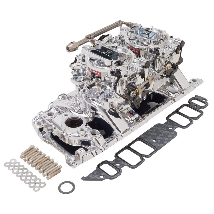 RPM Dual-Quad Manifold and Carburetor Kit for Big Block Chevy Rectangle Port with Endurashine Finish