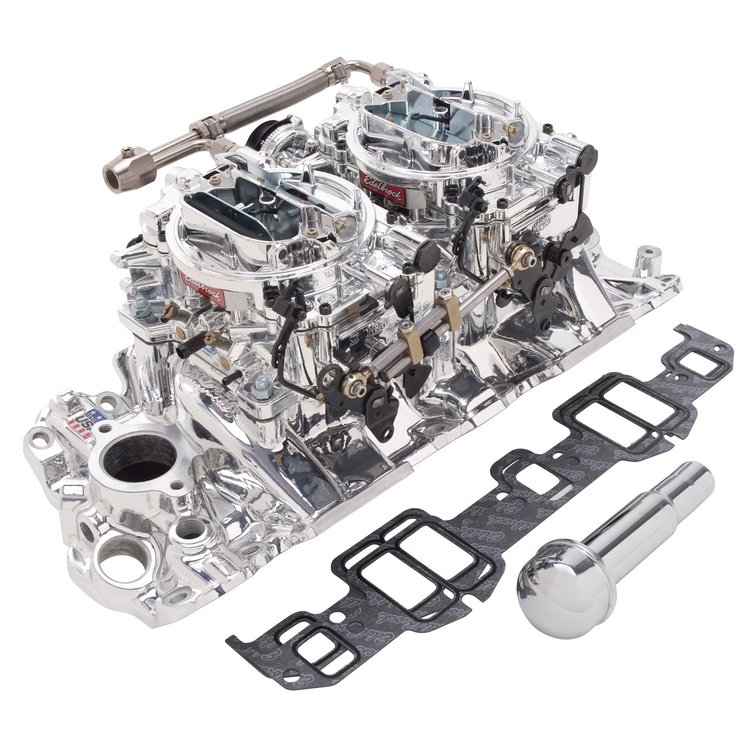 RPM Dual-Quad Manifold and Carburetor Kit for Chevy W-Series 348/409 Small Port with Endurashine Finish