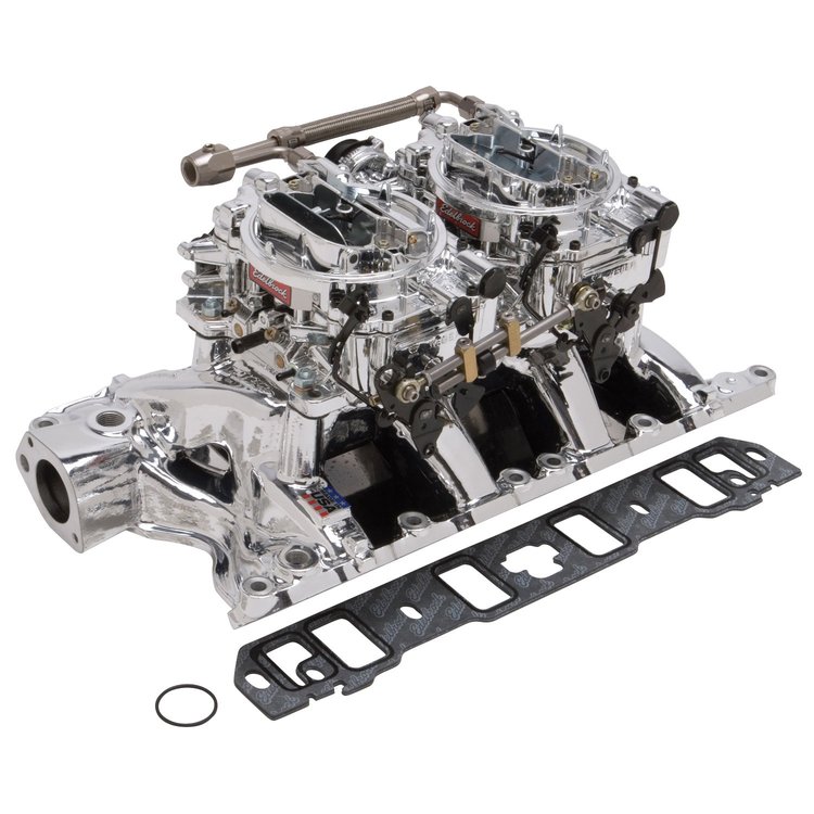 RPM Dual-Quad Manifold and Carburetor Kit for Small Block Ford 351W with Endurashine Finish