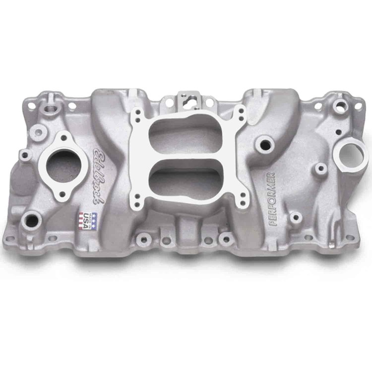 *Used - Performer Intake Manifold SB-Chevy 262-400ci 1955-86 w/1987-95 Cast Iron Cylinder Heads