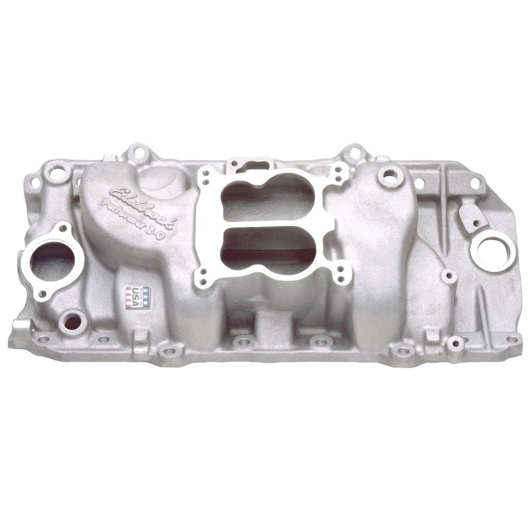 2161 Performer 2-O Intake Manifold for 1965-1990 Big Block Chevy Engines w/Oval Port Heads [Satin Finish]