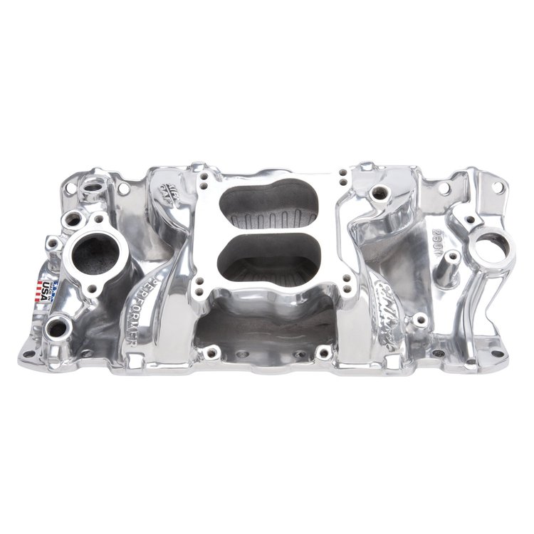 Performer Air-Gap Small Block Chevy Intake Manifold Polished