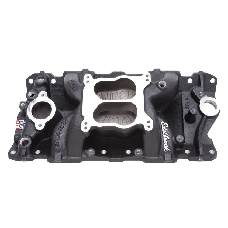 Performer Air-Gap Small Block Chevy Intake Manifold Black
