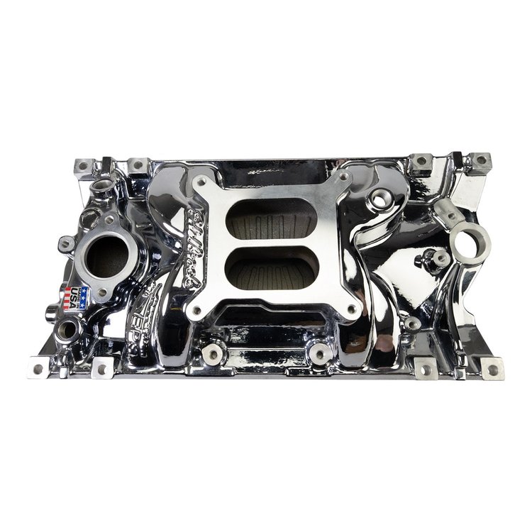 2716-CP Perf EPS Manifold for Small-Block Chevy Vortec, Chrome Plasma Finish