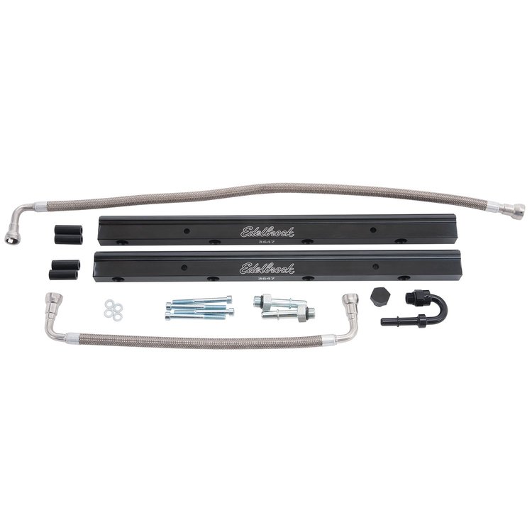 Fuel Injector Rail Kit for Chrysler Gen III HEMI with Victor II EFI Manifold [-6 AN Black]