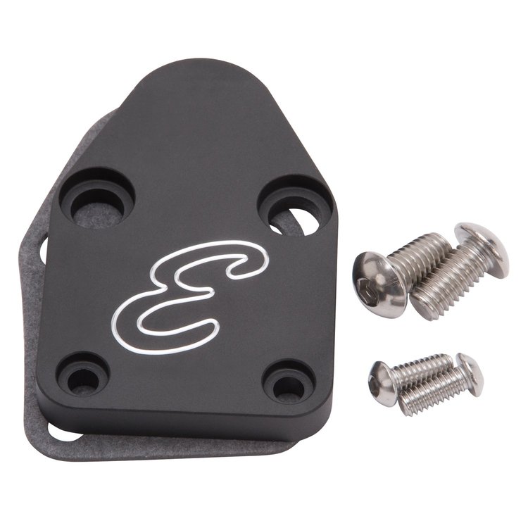 Billet Aluminum Fuel Pump Block-Off for Small Block Chevy