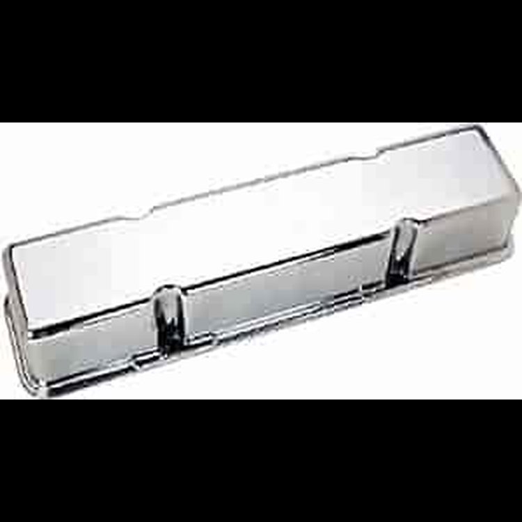SB-Chevy Tall Valve Covers Polished without Edelbrock Script