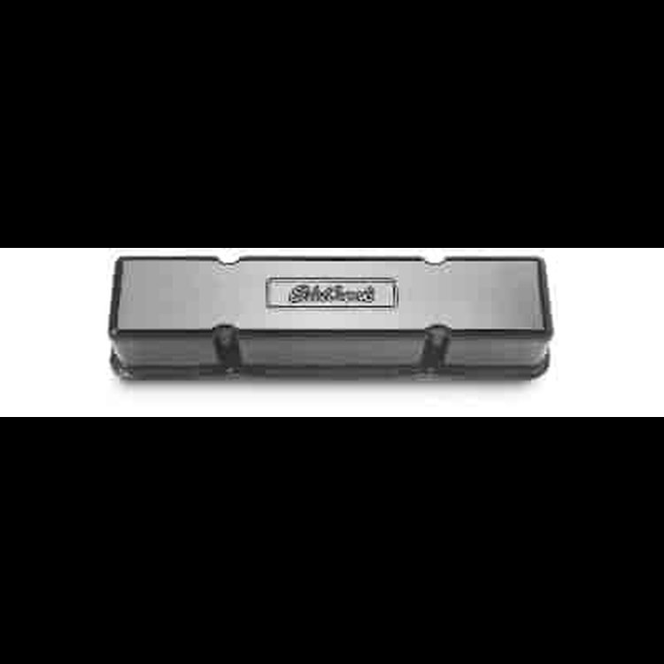 SB-Chevy Tall Valve Covers Black with Edelbrock Script