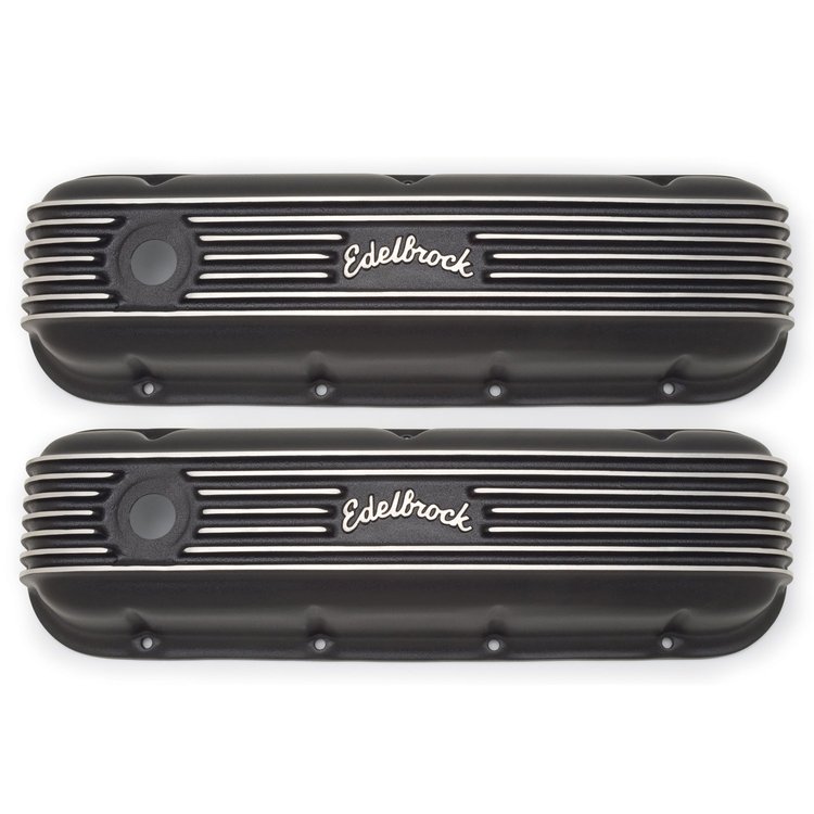 Classic Series Tall Aluminum Valve Covers for 1965 and Later Big-Block Chevrolet [Black]