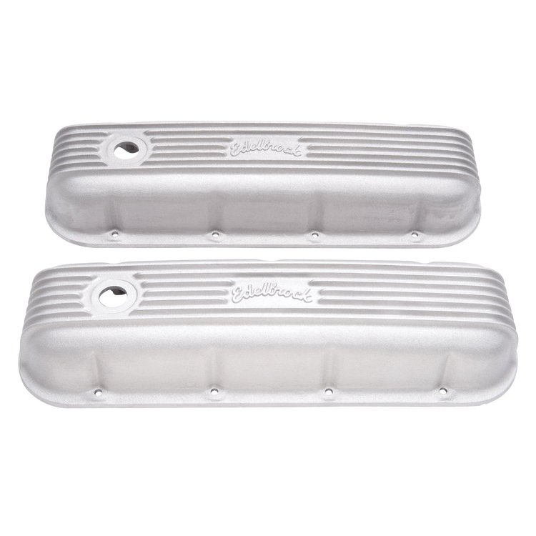 Classic Finned Valve Covers for 1965-Up Big Block Chevy 396-502 with Satin Finish