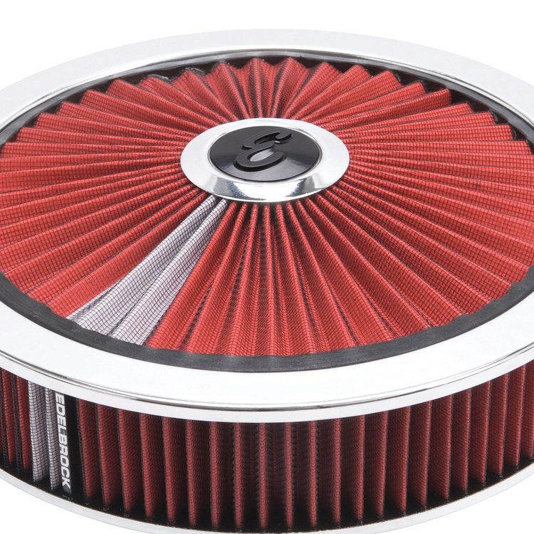 Pro-Flo High-Flow Red Round Air Cleaner 14" Diameter with Breathable Lid