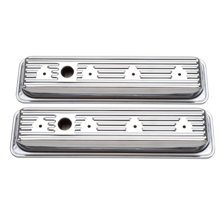Signature Series Short Chrome Valve Covers for 1987-1995 Chevrolet 262-400 Center Bolt