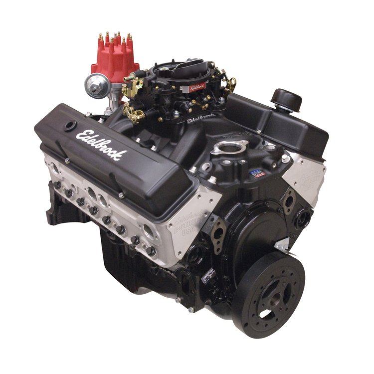 E-Street Carbureted Crate Engine 315HP 381TQ with Black Carb & Intake