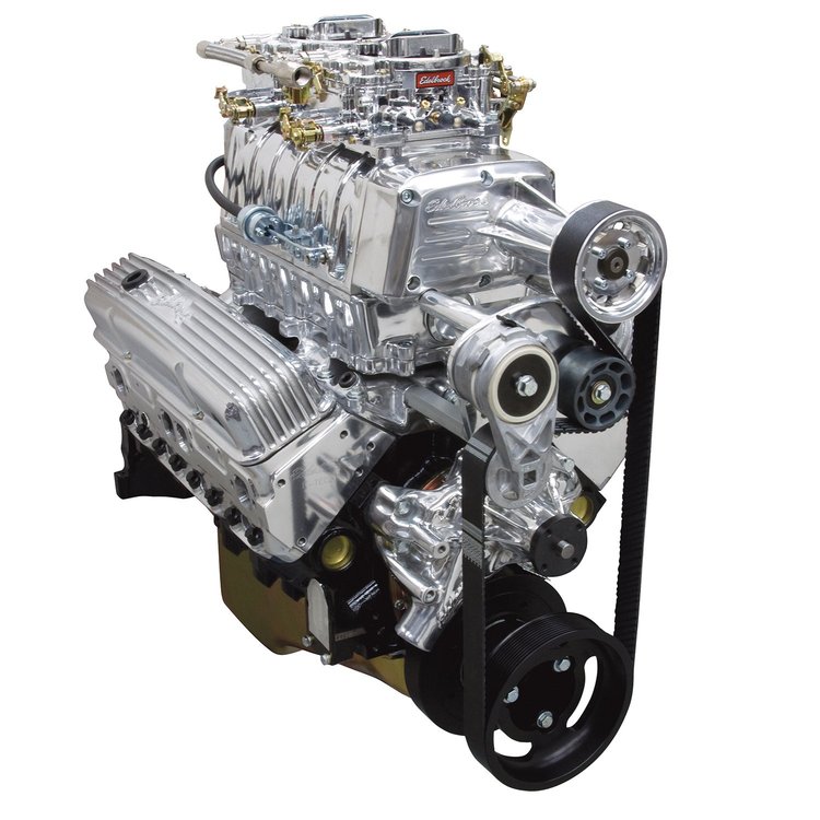 E-Force RPM Supercharged Small Block Chevy 350 Polished Crate Engine Carbureted