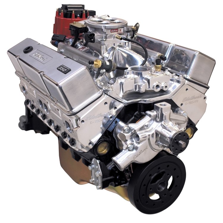 Performer RPM E-Tec Small Block Chevy 350ci / 440 hp Polished Crate Engine with RPM Air-Gap Intake & Pro-Flo 3 EFI