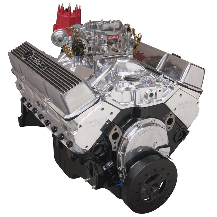 Performer Hi-Torq Small Block Chevy 350ci / 363hp Polished Crate Engine EPS Vortec Intake & Thunder Series Carburetor