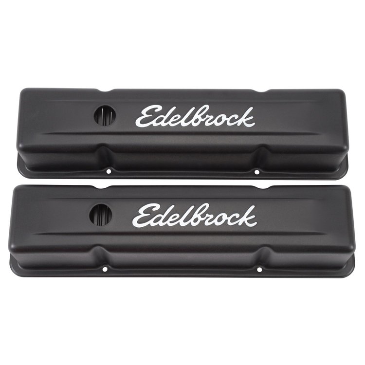 Signature Series Tall Steel Valve Covers for 1959-1986 Chevrolet 262-400 [Textured Black]