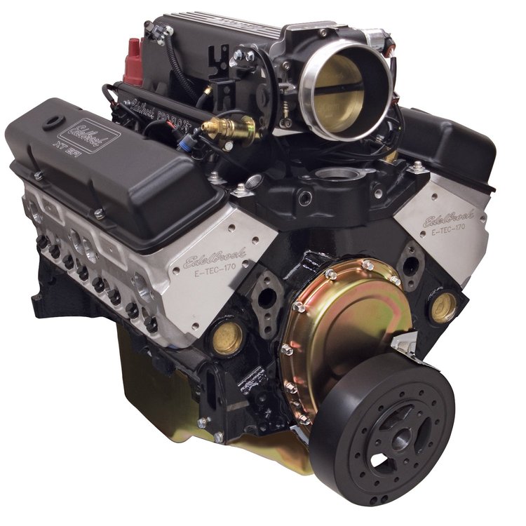Performer RPM E-Tec Small Block Chevy 350ci / 442 hp Black Crate Engine with RPM Air-Gap Intake & Pro-Flo 3 XT EFI