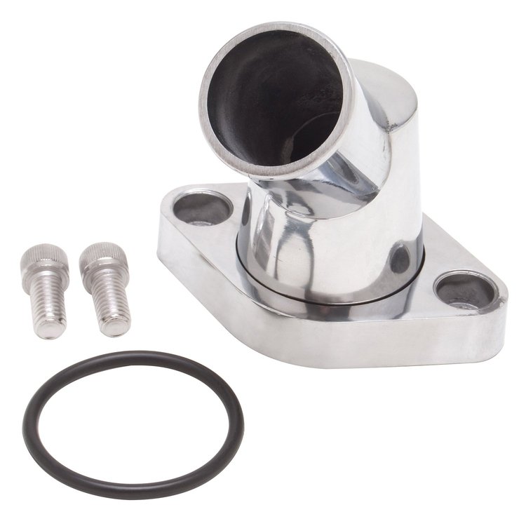 45 Degree Polished Aluminum Thermostat Housing Waterneck for Chevy 4.3L V6 and V8