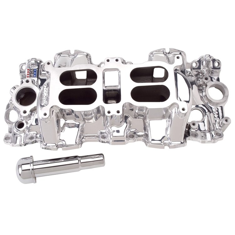 Performer RPM Intake Manifold Dual-Quad, Large Port 348/409 "W" Big Block 1500-6500 rpm Endurashine Finish