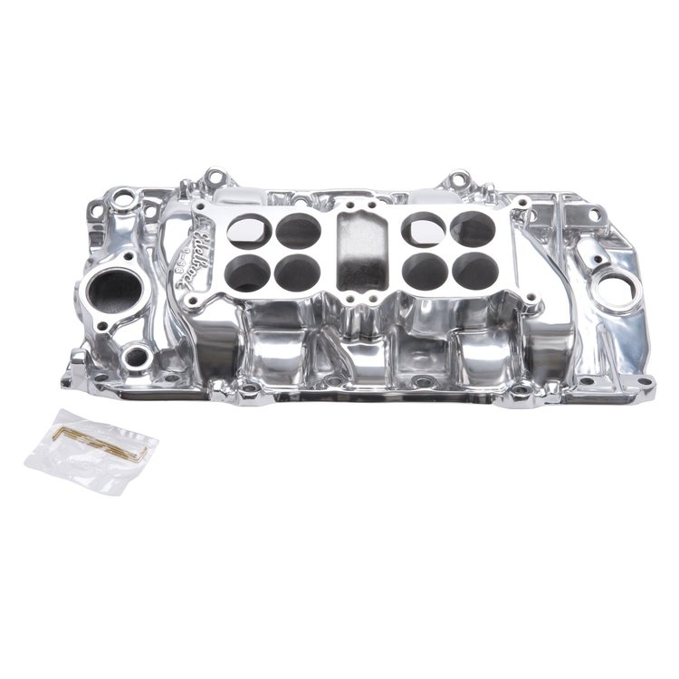 Performer Intake Manifold Dual Quad, Oval Port, 1500-6000 rpm, Polished Aluminum