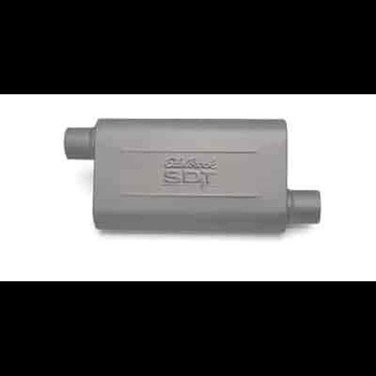 SDT Series Chambered Muffler, 2.25 in. Offset Inlet and Outlet, 22 in. Overall