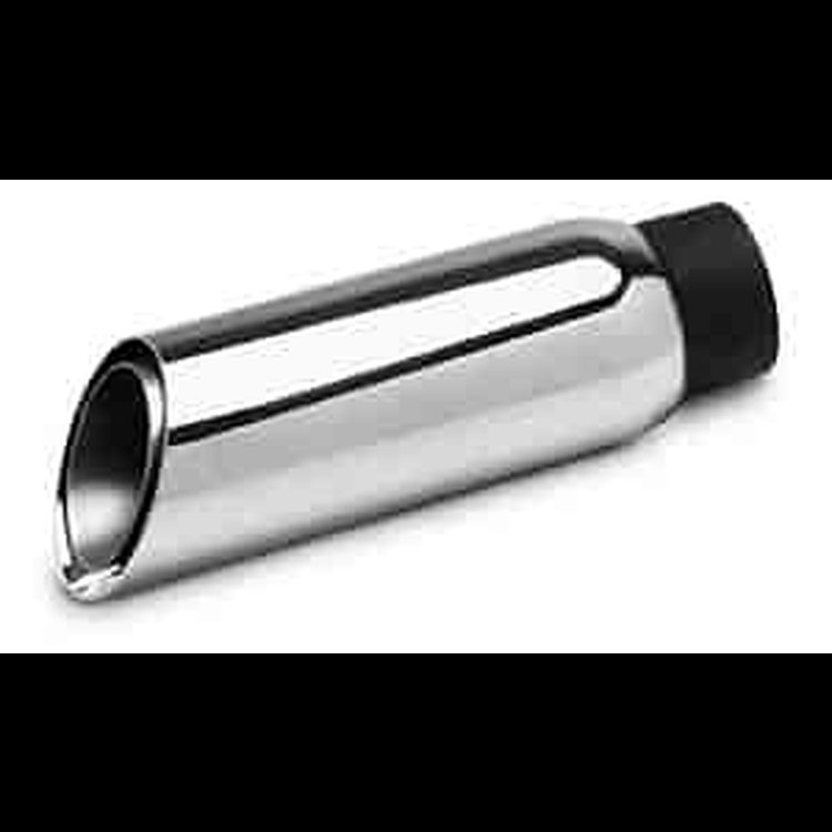 Inlet: 2-1/2" Body: Angle Cut Round, Chrome