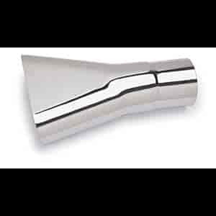 Inlet: 2-1/4" Body: Flat Oval, Chrome
