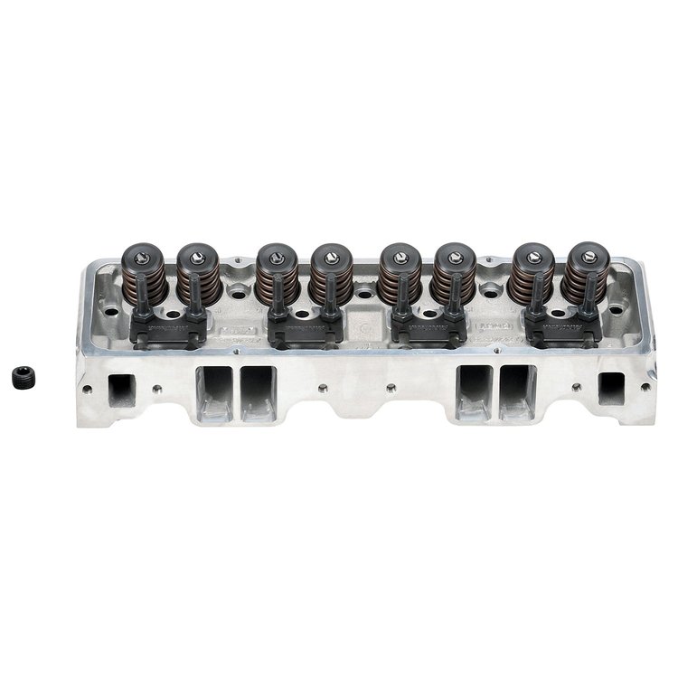 Performer RPM Polished Cylinder Head for Small Block Chevy