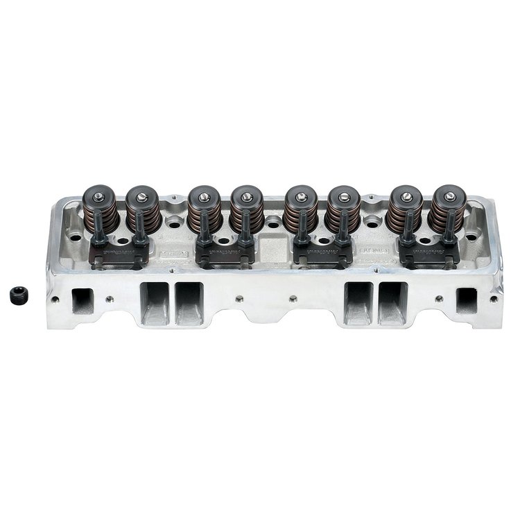 Performer RPM Polished Cylinder Head for Small Block Chevy