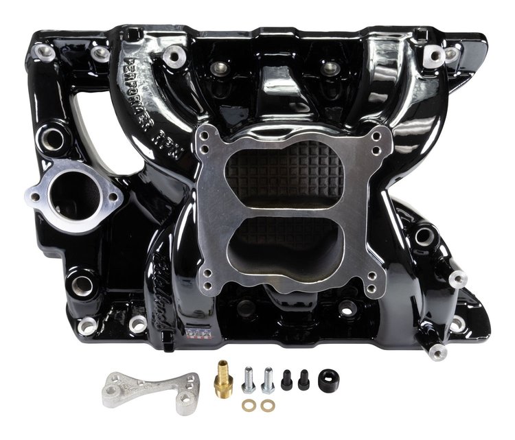 Performer RPM Dual-Plane Intake Manifold for Pontiac 326-455 [Black Plasma]