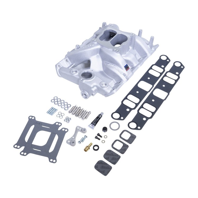 7156-KIT Performer RPM Intake Manifold & Install Kit for 1965-1979 326-455 ci Pontiac V8