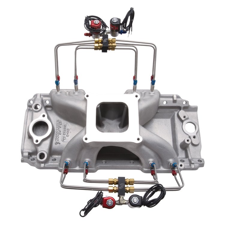 Pre-Assembled Direct Port Nitrous Plumbed Intake Manifold for Big Block Chevy 396-502 with Victor Jr. 454-R Intake Manifold