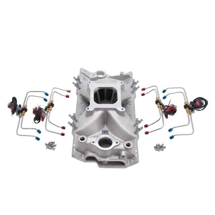 Pre-Assembled Direct Port Nitrous Plumbed Intake Manifold for Small Block Chevy with Victor Jr. Intake Manifold