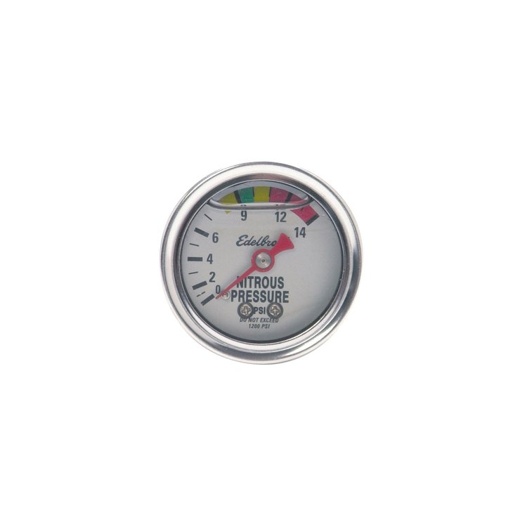 Liquid Filled Nitrous Pressure Gauge 1-1/2" Face