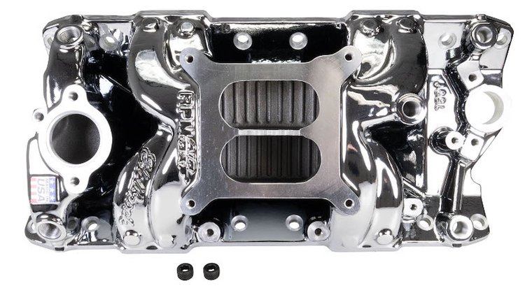 7501-CP RPM Air Gap Intake Manifold for 1955-1986 Small Block Chevy [Chrome Plasma Finish]