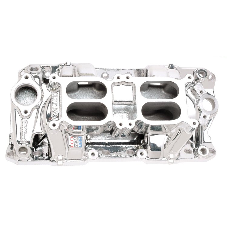 Performer RPM Air Gap Intake Manifold Dual Quad, 1500-6500 rpm Endurashine Finish