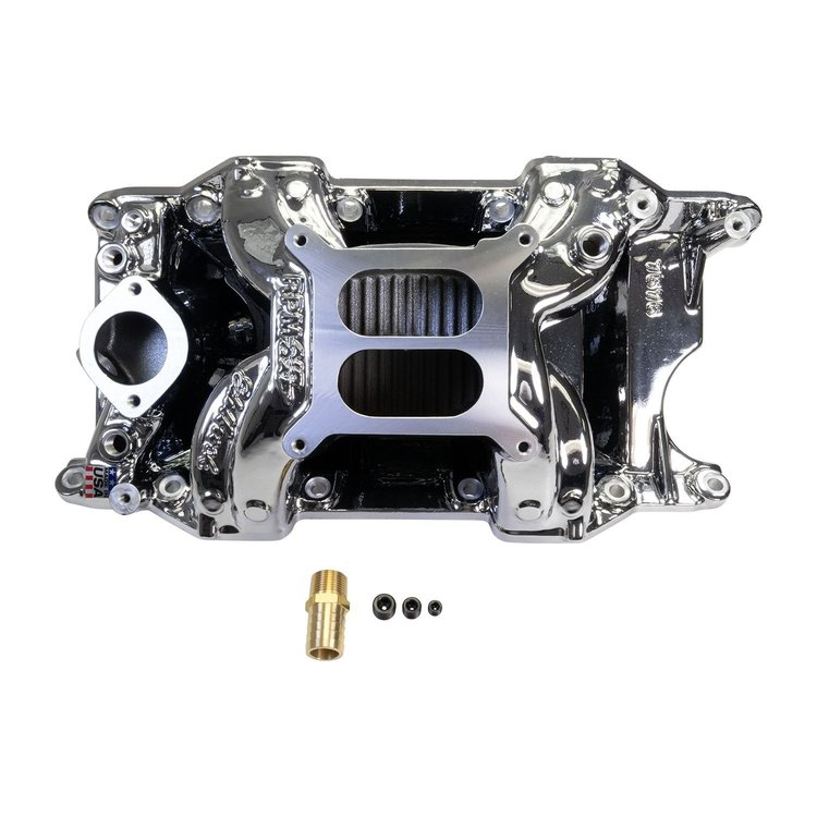 7576-CP RPM Air-Gap Intake Manifold for Small Block Chrysler 340-360 ci [Chrome Plasma Finish]