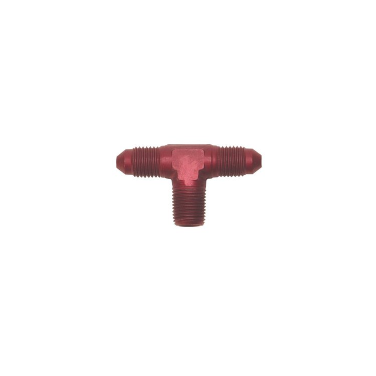 Flare to Pipe T Fitting -3AN -3AN - 1/8" NPT, Anodized