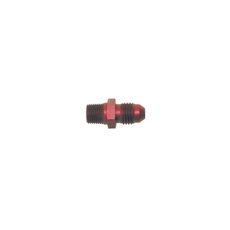 Flare to Pipe Fitting -4AN X 1/8" NPT Straight, Anodized Red