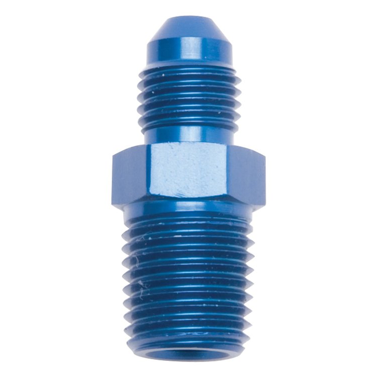 Flare to Pipe Fittings -4AN - 1/4" NPT Straight, Anodized Blue
