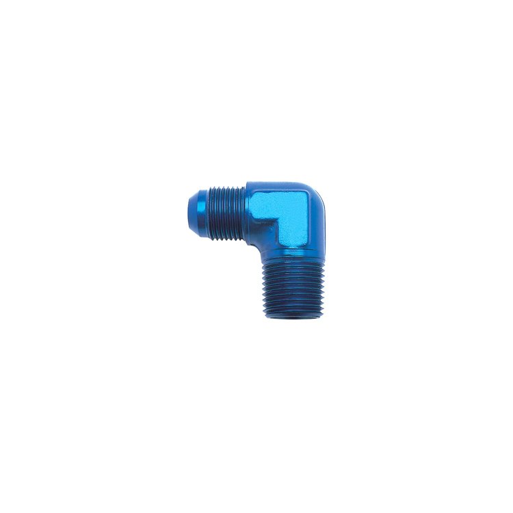 Flare to Pipe Fitting -4AN - 1/8" NPT 90 °, Anodized Blue